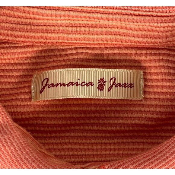 Jamaica Jaxx Modal Blend Polo Shirt Men's L Salmon Collared Short Sleeve Travel - Picture 3 of 6